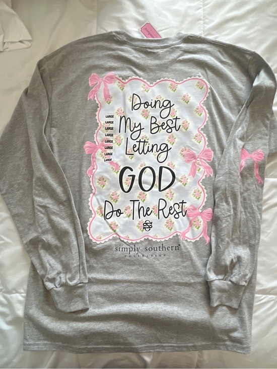 Simply Southern Tops - Simply Southern “Doing My Best Letting God Do The Rest” size Large